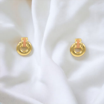 Pink Drop Real Gold Plated 24K Earrings