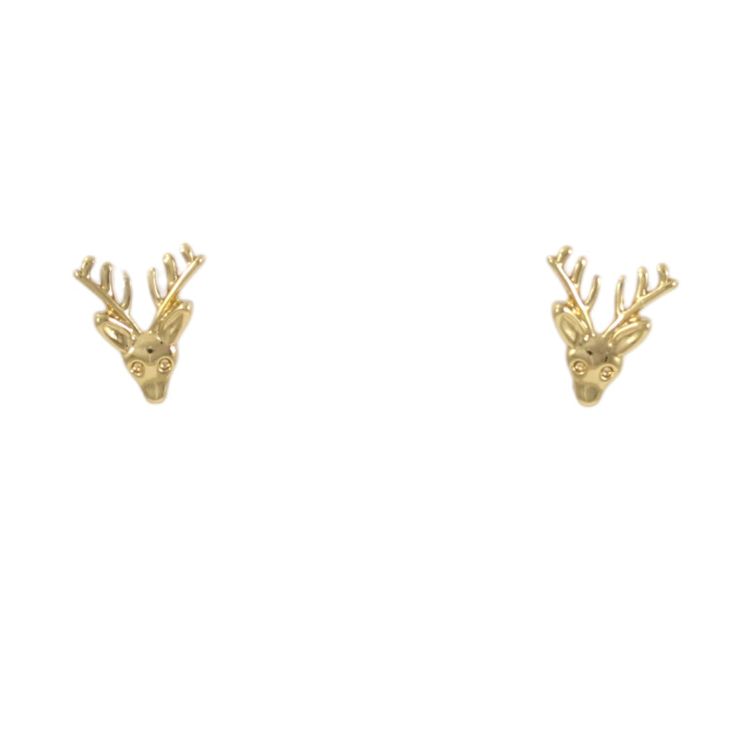 Deer stud earring Gold Plated