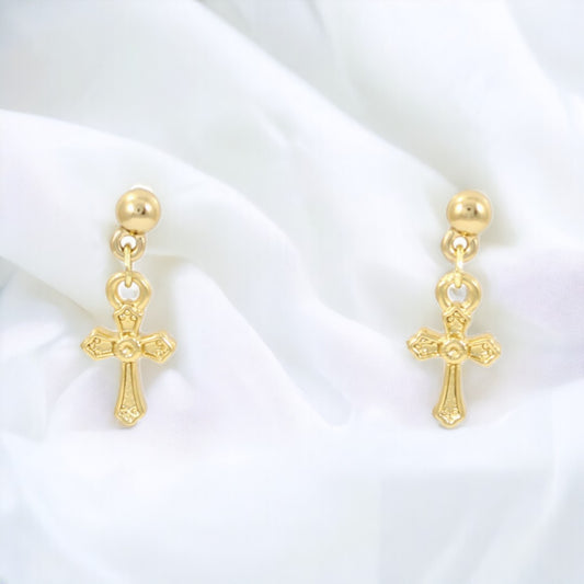 Cross Gold Plated 24K Pending Earrings