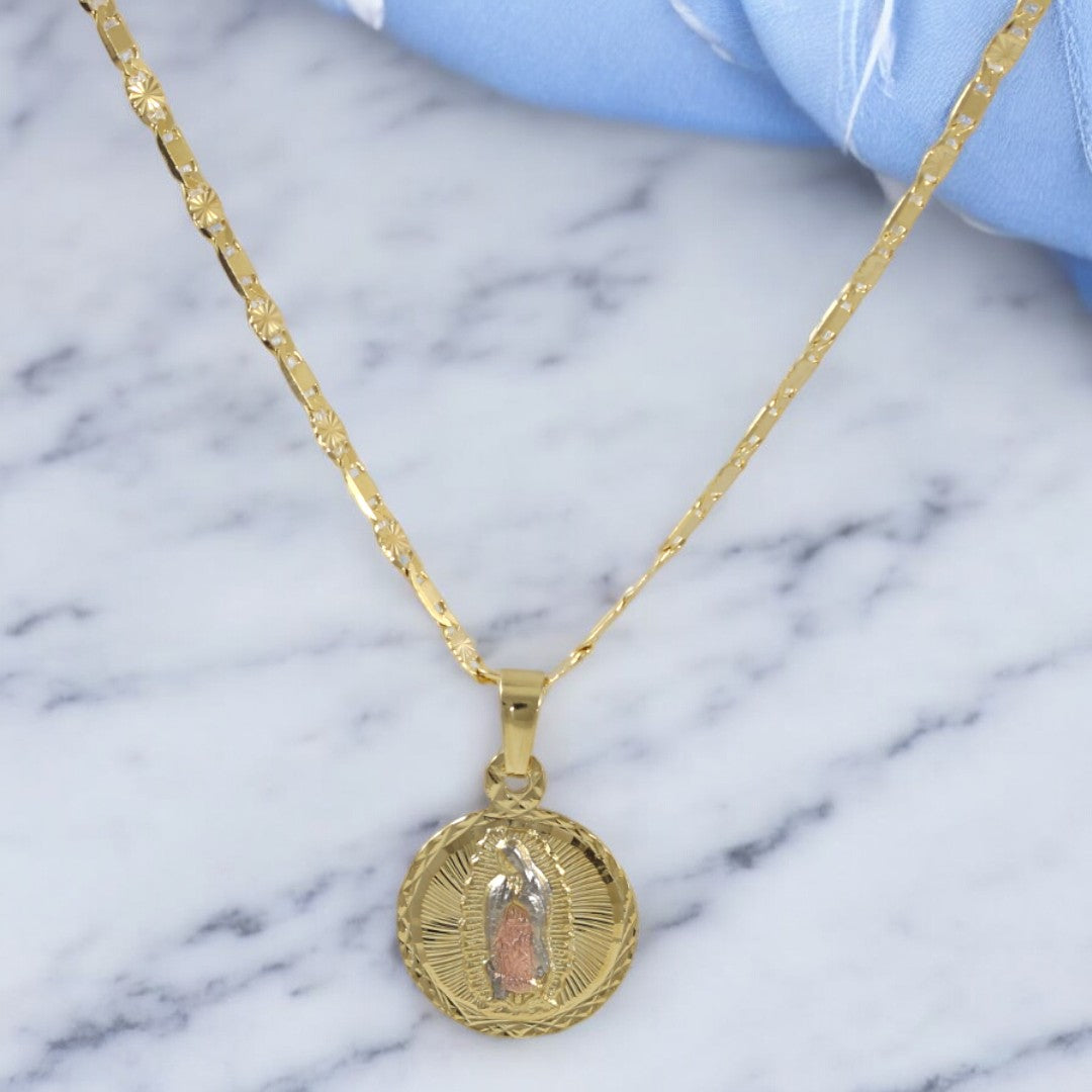 Gold Filled 18K Blessed Virgin Mary Valentino Necklace