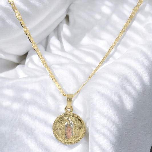 Gold Filled 18K Blessed Virgin Mary Valentino Necklace