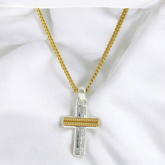 Cross Charm Gold Plated Necklace