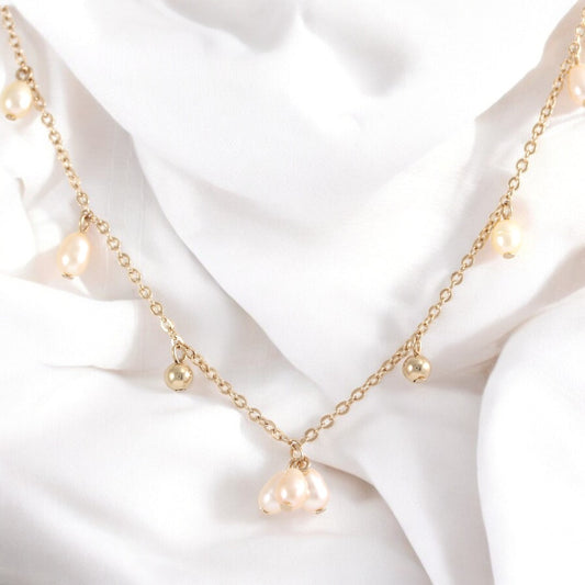 Pearls Rose Gold Plated Necklace