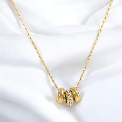 Necklace Rings Gold Plated 24K