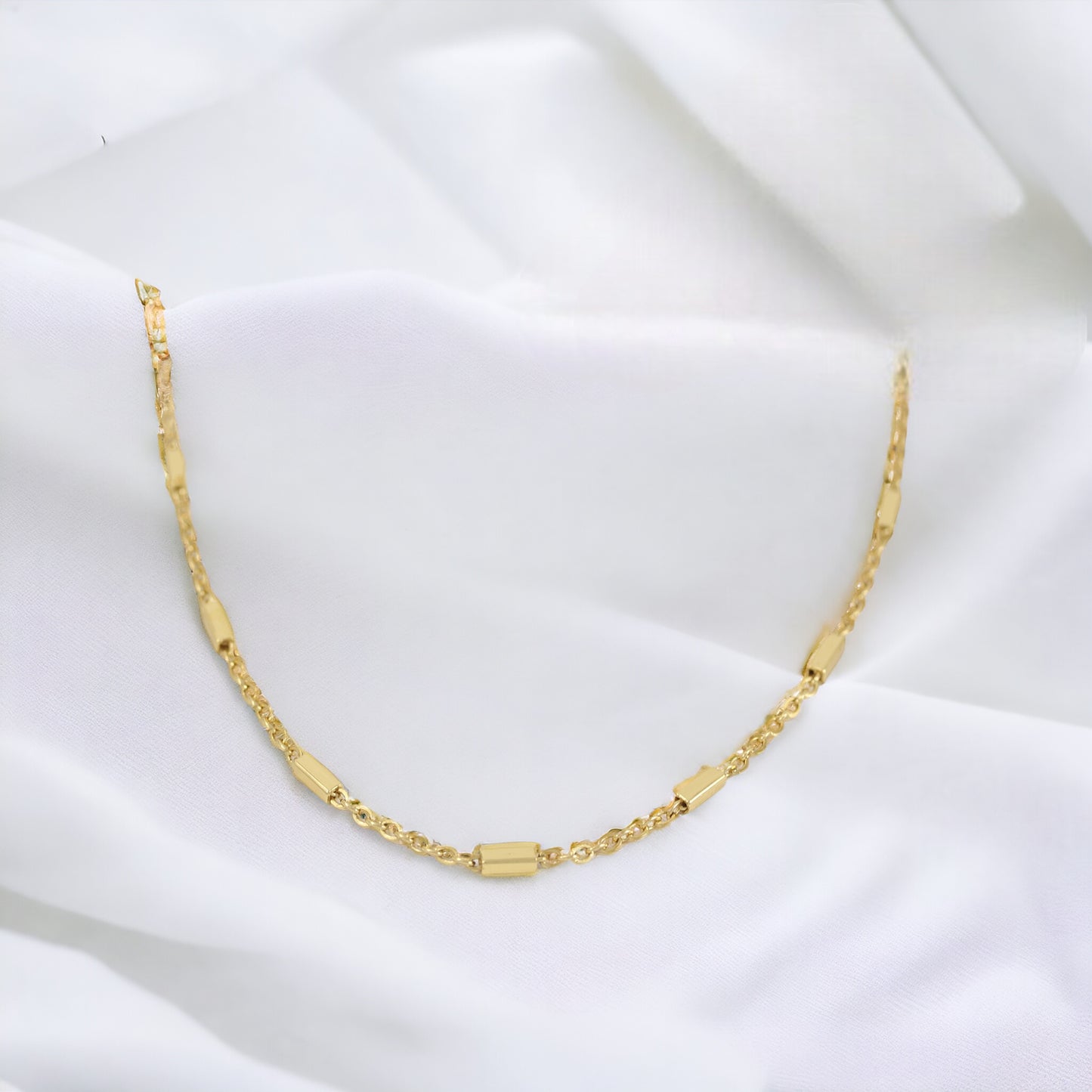 Elegant Link Bar Anklet Real Gold Plated 24K Handcrafted