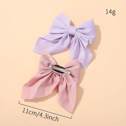 Satin & Texture Hair Bow Clip