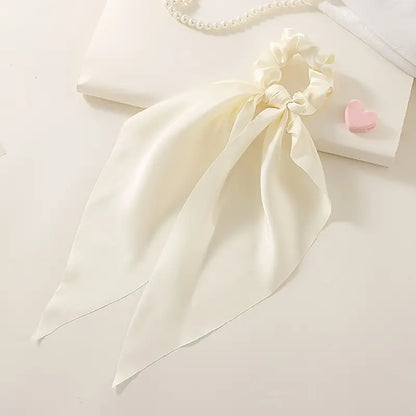 Satin Knotted Bow Hair Tie Scarf Scrunchies