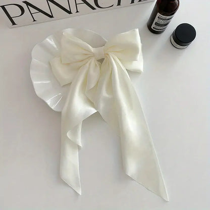 Large Bow Hair Clip Long Streamer Duck Billed Clip Elegant And Sweet Hair Accessory