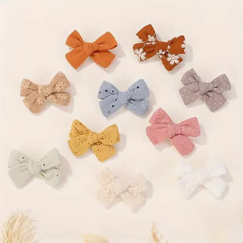 Pair Baby Cloth Ribbon Bow Hair Clip