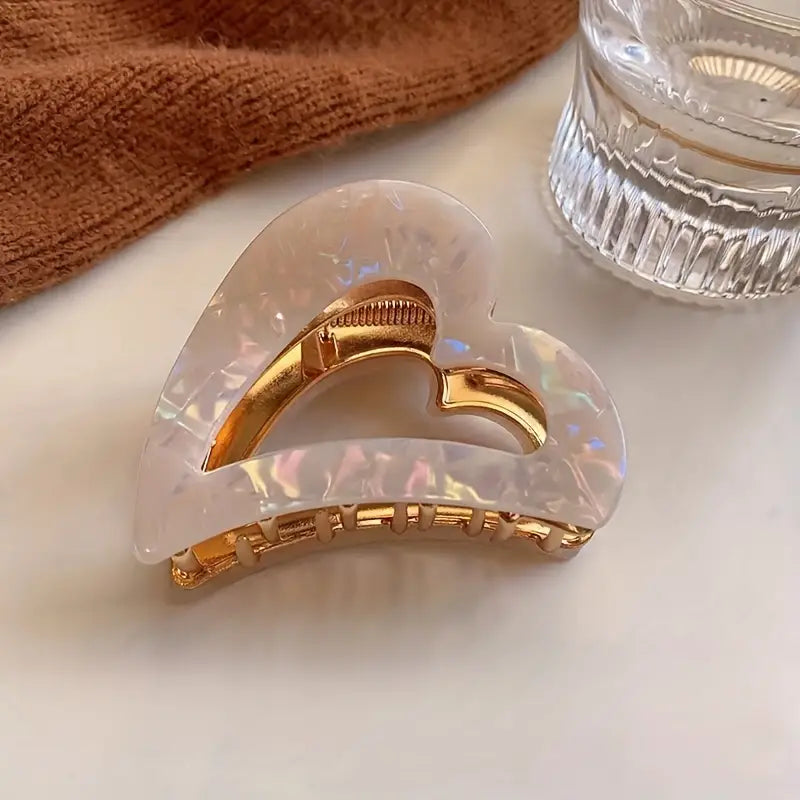 Elegant Heart Hair Claw Clip