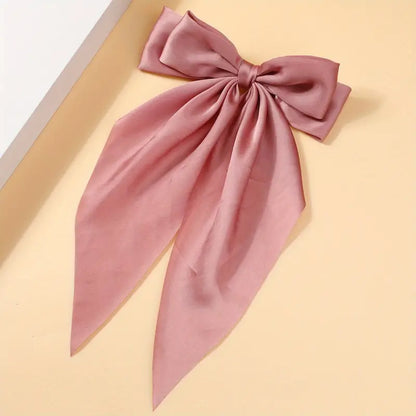 Satin Bow Tie Hair Clip Medium