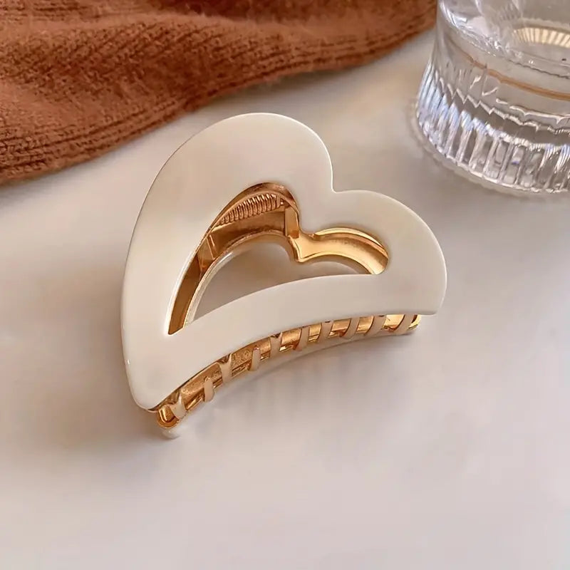 Elegant Heart Hair Claw Clip