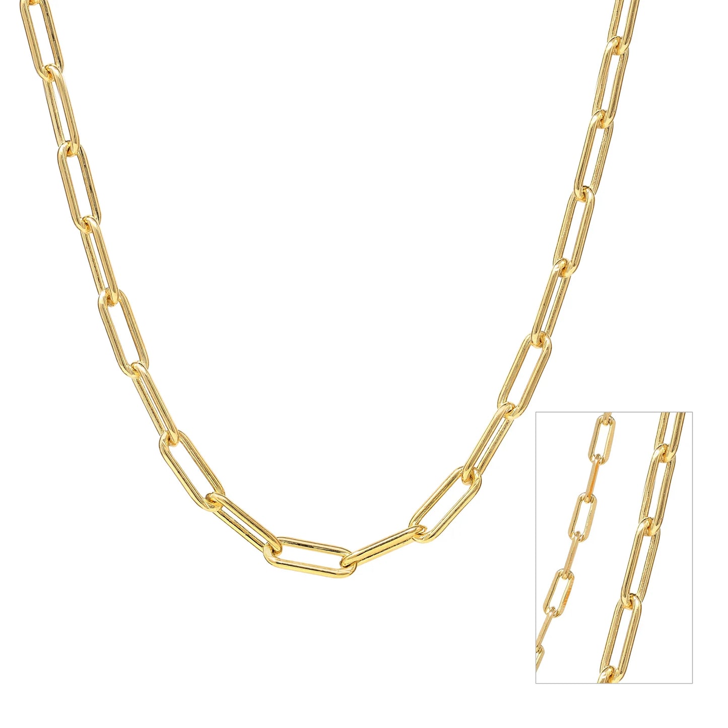 Paper clip Chain 16" Real Gold Filled 18K